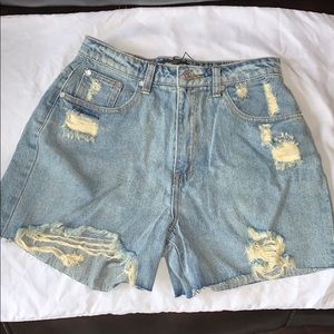 Missguided Distressed Denim Shorts